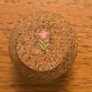 Brand New Hand Crafted Magnet Created from Champagne Cork Featuring Flowers
